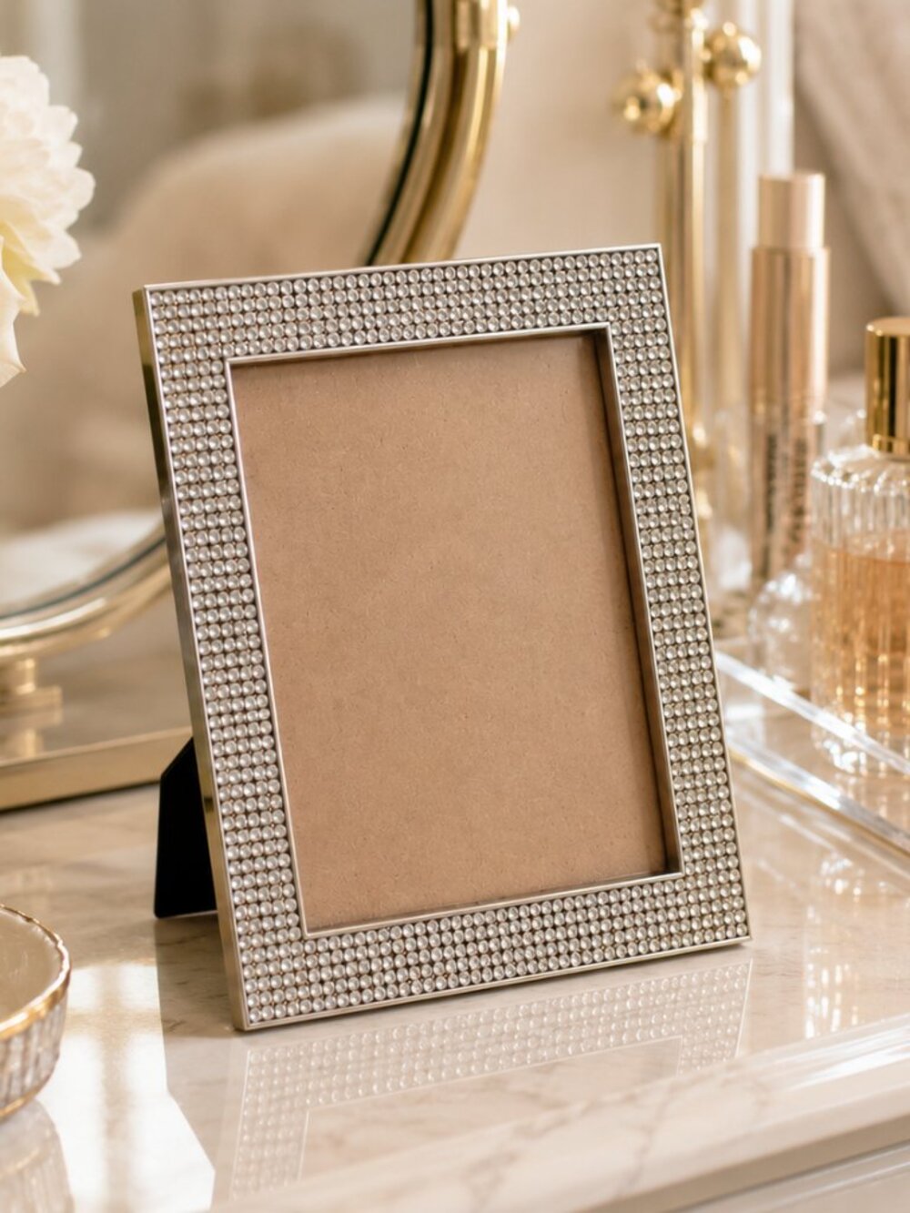 Rhinestone Photo Frame Glam Vanity Desk Décor Frame